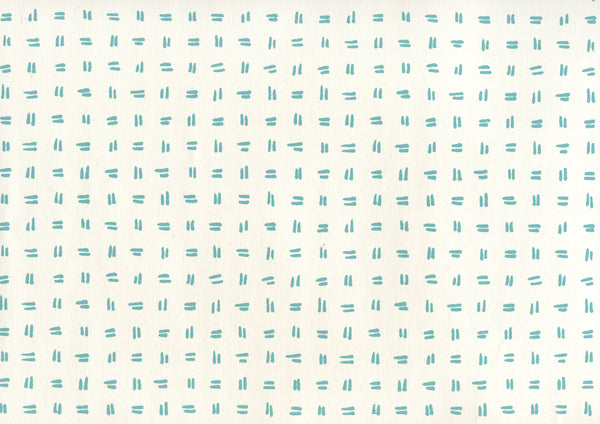 Tate Turquoise on Almost White Screen Printed - Off-White Wallcovering | China Seas