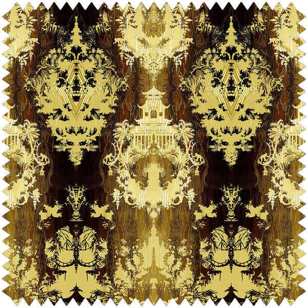 Temples in the Sky Velvet Yellow | Timorous Beasties Fabric