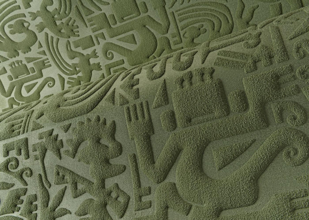 Chimu 3D Textile Olive Wallpaper | Arte Europe