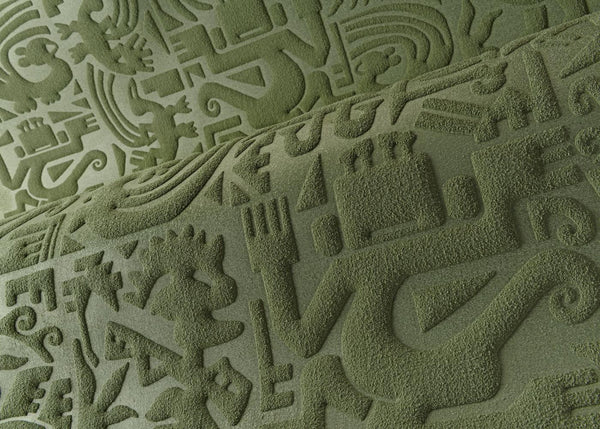 Chimu 3D Textile Olive Wallpaper | Arte Europe