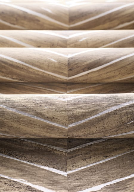 Wood Herringbone, Natural on Metallic Silver