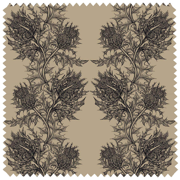 Thistle Linen Black | Timorous Beasties Fabric