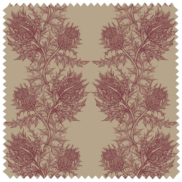 Thistle Linen Red | Timorous Beasties Fabric