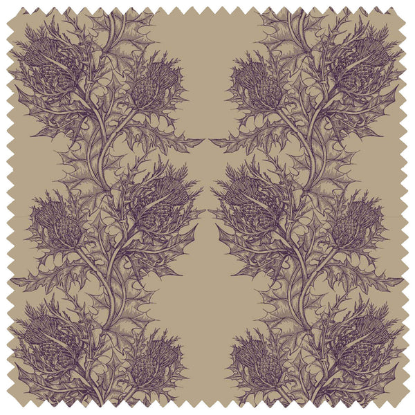 Thistle Linen Beetroot | Timorous Beasties Fabric
