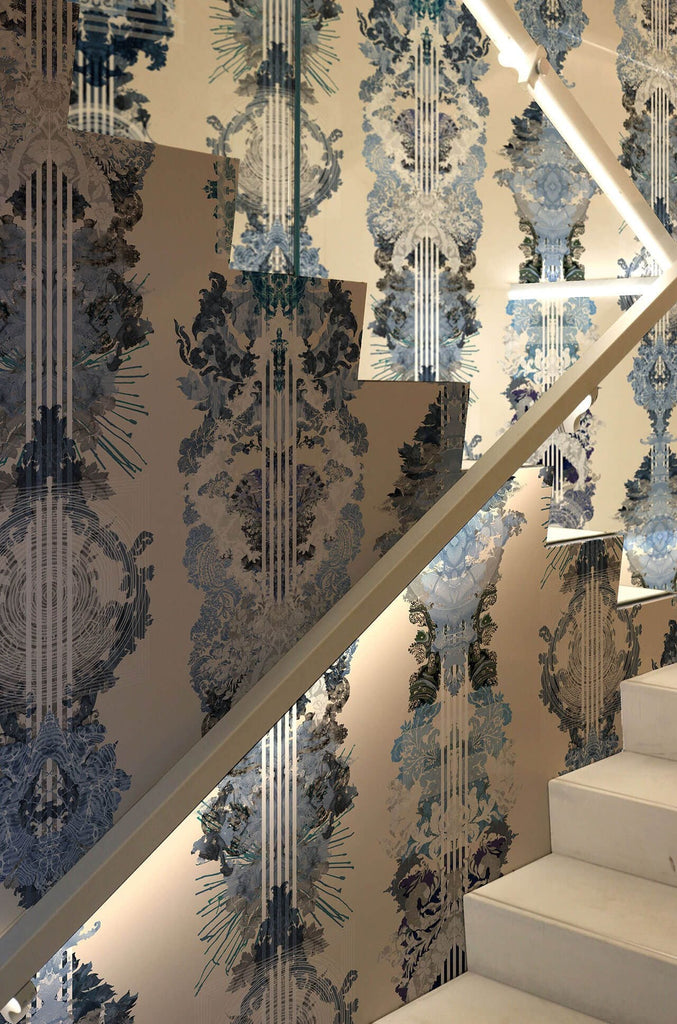 Totem Damask Black & Blue