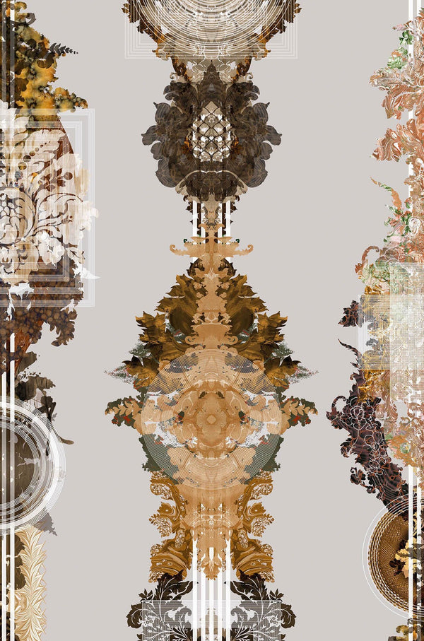 Totem Damask Moine Brown | Timorous Beasties Wallcovering