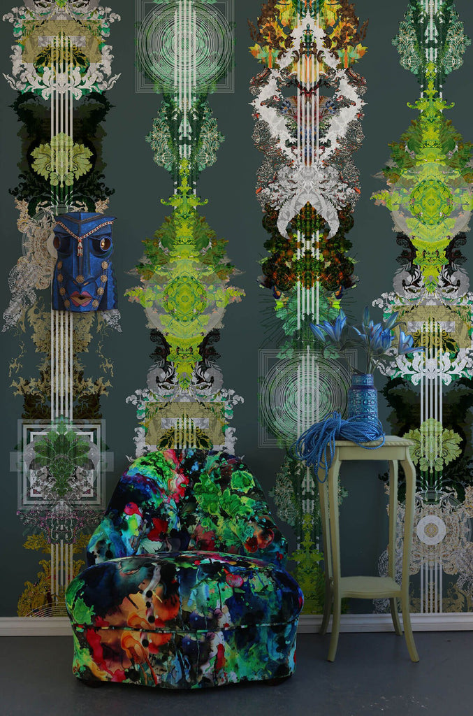 Totem Damask Pineforest Green