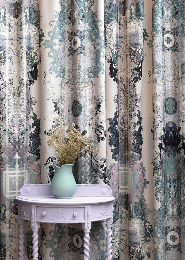 Totem Damask Velvet Pale Powder Mix | Timorous Beasties Fabric