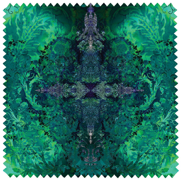 Tourmaline Damask Velvet Greens | Timorous Beasties Fabric
