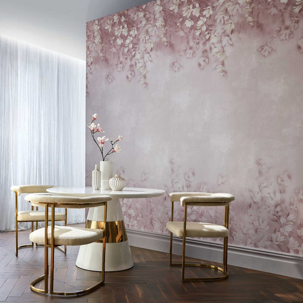 Trailing Magnolia - Blush Pink Wallcovering | 1838 Wallcoverings