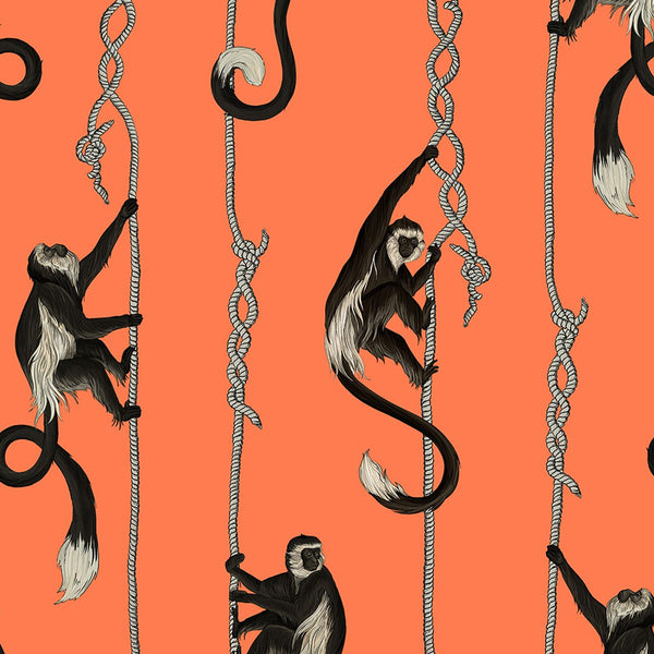 Troop Salamander Orange, Sample Wallcoverings | House of Hackney