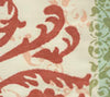 Tropical Damask, Coral / Aqua / Green on Bone Linen-Cotton