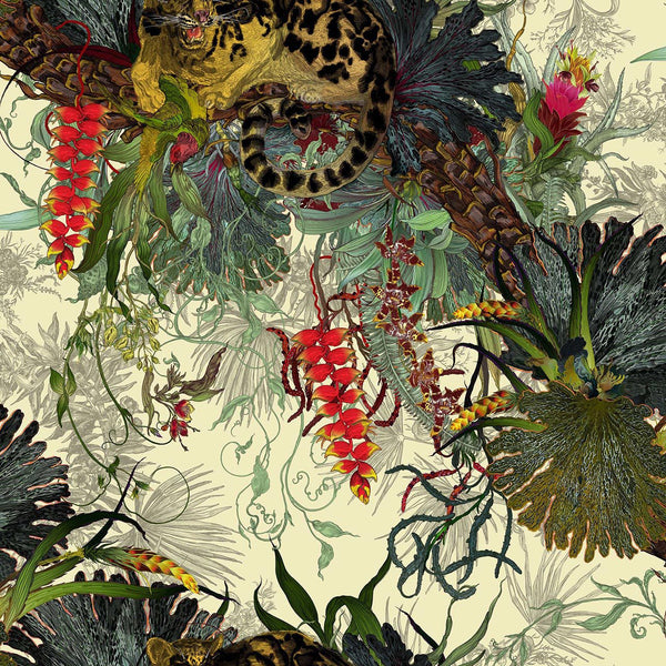 Tropical Clouded Leopard Vanilla | Timorous Beasties Wallcovering
