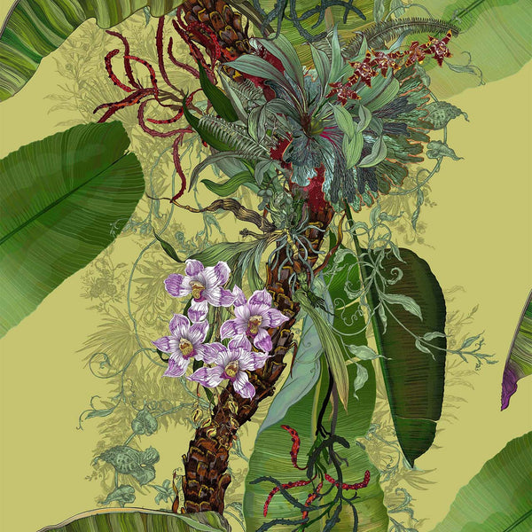 Topical Tropical Superwide Light Lime | Timorous Beasties Wallcovering