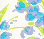 Tulips Multicolor, Lilac Turquoise Green on White