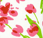 Tulips Multicolor, Multi-Pink Green on White
