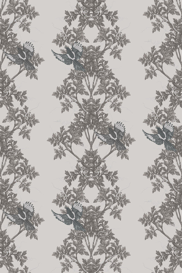 Two in a Bush Grey | Timorous Beasties Wallcovering