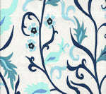 Uzbek Small Scale, Multi Blues Wallcoverings | Suncloth