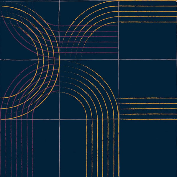 Frequency Navy, Roll Vinyl Wallcoverings | Tres Tintas