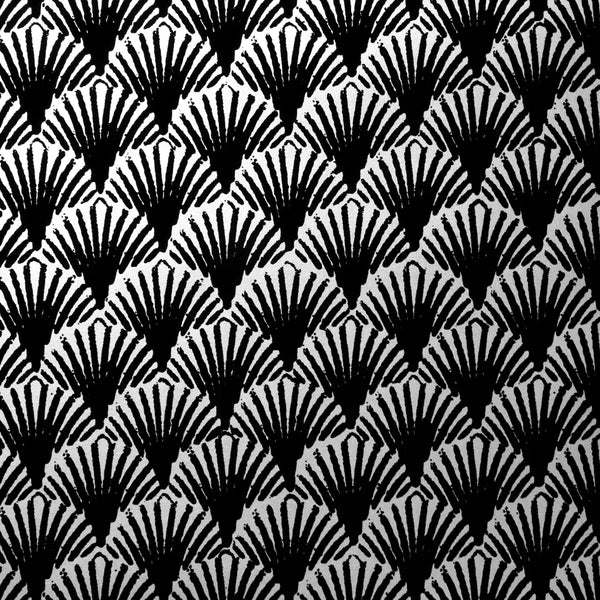 Alexia's Art Deco Fans Flocked Velvet Memo Sample | Phillipe Romano