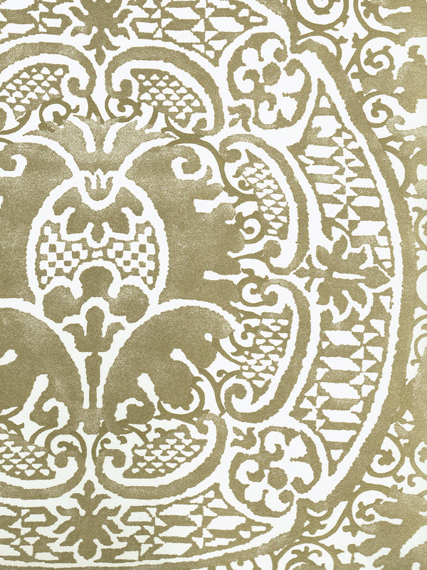 Veneto Gold Metallic on Off White Screen Printed | China Seas