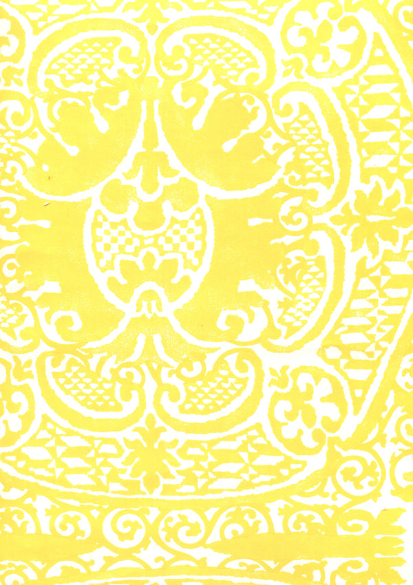 Veneto Langdon Yellow on Almost White Screen Printed | China Seas