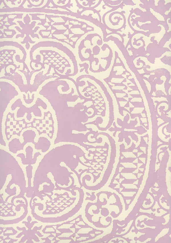 Veneto Soft Lavender on Off White Screen Printed | China Seas