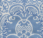 Veneto, Denim Blue on White Wallcoverings | Suncloth