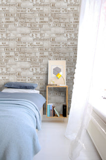 Vintage Signs Taupe Wallpaper | Mind The Gap