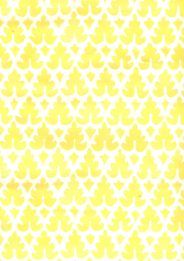 Volpi Langdon Yellow on Almost White Screen Printed | China Seas