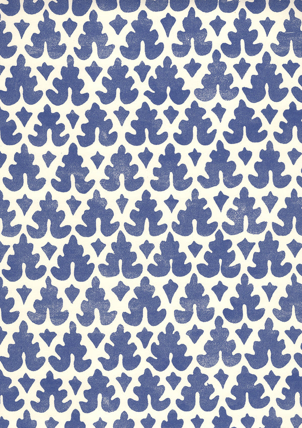 Volpi New Navy on Off White Screen Printed - Off-White Wallcovering | China Seas