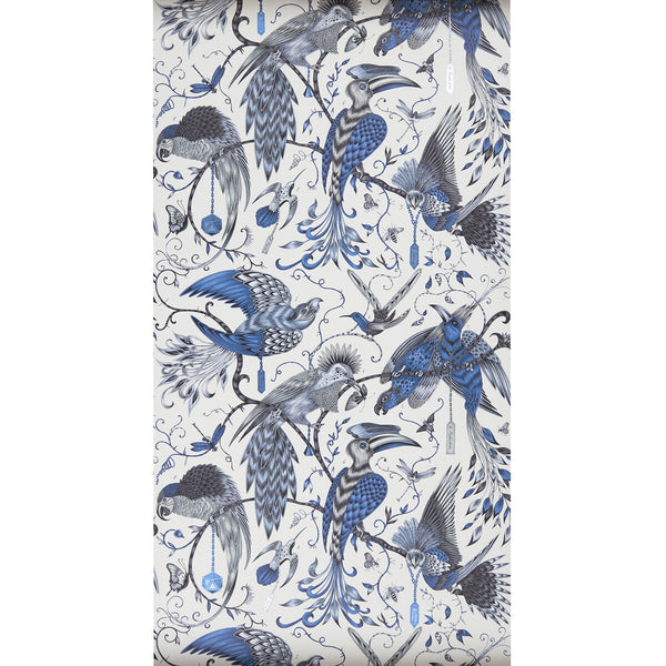 Audubon - Blue  By Clarke And Clarke | Animalia By Emma J Shipley For C&C | Animal/Insects Wallcovering Print