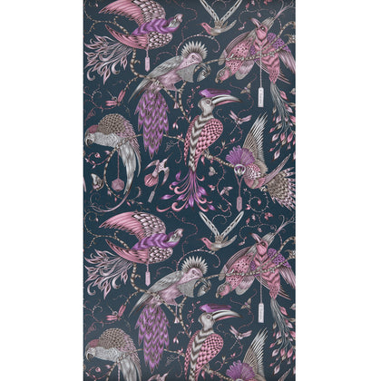 Audubon - Pink  By Clarke And Clarke | Animalia By Emma J Shipley For C&C | Animal/Insects Wallcovering Print