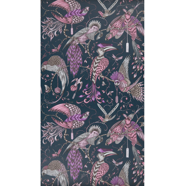 Audubon - Pink  By Clarke And Clarke | Animalia By Emma J Shipley For C&C | Animal/Insects Wallcovering Print