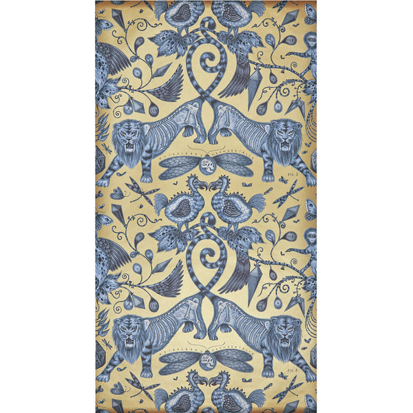 Extinct - Blue  By Clarke And Clarke | Animalia By Emma J Shipley For C&C | Animal/Insects Wallcovering Print