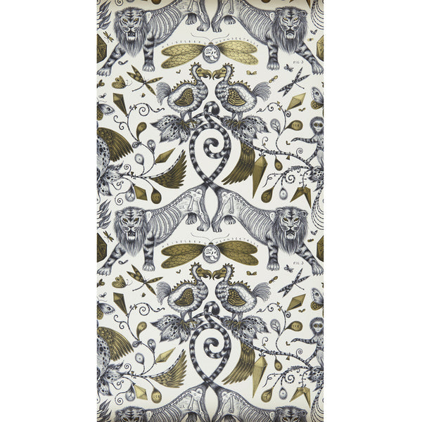 Extinct - Gold  By Clarke And Clarke | Animalia By Emma J Shipley For C&C | Animal/Insects Wallcovering Print