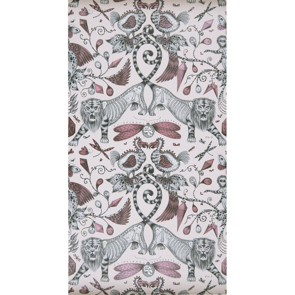 Extinct - Pink  By Clarke And Clarke | Animalia By Emma J Shipley For C&C | Animal/Insects Wallcovering Print