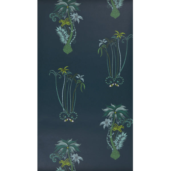 Jungle Palms - Navy  By Clarke And Clarke | Animalia By Emma J Shipley For C&C | Botanical & Floral Wallcovering Print
