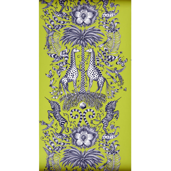 Kruger - Lime  By Clarke And Clarke | Animalia By Emma J Shipley For C&C | Animal/Insects Wallcovering Print