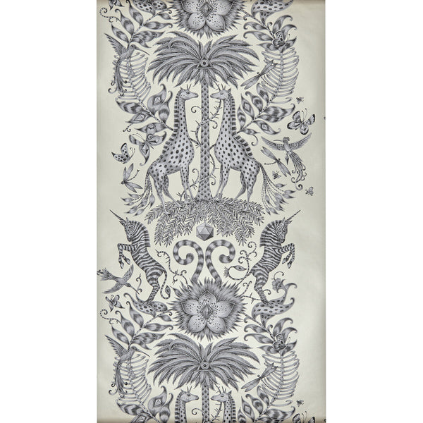 Samples and Purchasing available for Kruger - Monochrome  By Clarke And Clarke | Animalia By Emma J Shipley For C&C | Animal/Insects Wallcovering Print at Designer Wallcoverings and Fabrics