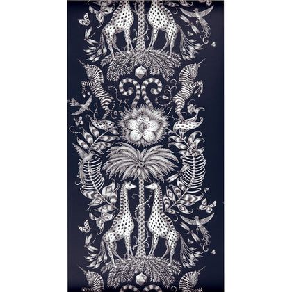 Kruger - Navy  By Clarke And Clarke | Animalia By Emma J Shipley For C&C | Animal/Insects Wallcovering Print