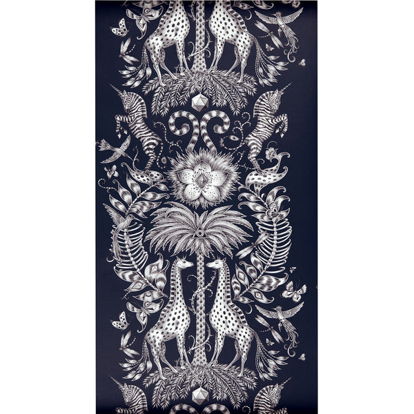Kruger - Navy  By Clarke And Clarke | Animalia By Emma J Shipley For C&C | Animal/Insects Wallcovering Print
