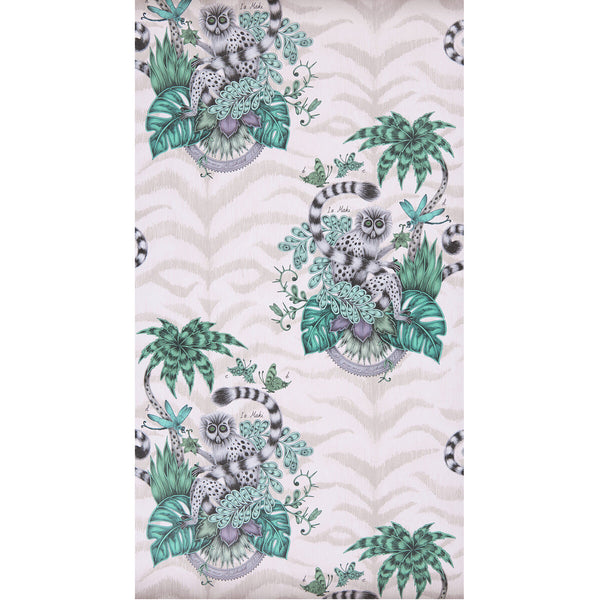Lemur - Pink  By Clarke And Clarke | Animalia By Emma J Shipley For C&C | Animal/Insects Wallcovering Print