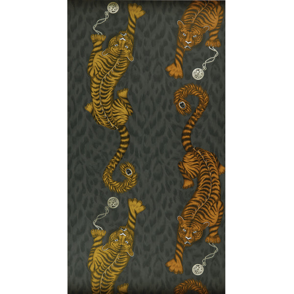 Tigris - Flame  By Clarke And Clarke | Animalia By Emma J Shipley For C&C | Animal/Insects Wallcovering Print
