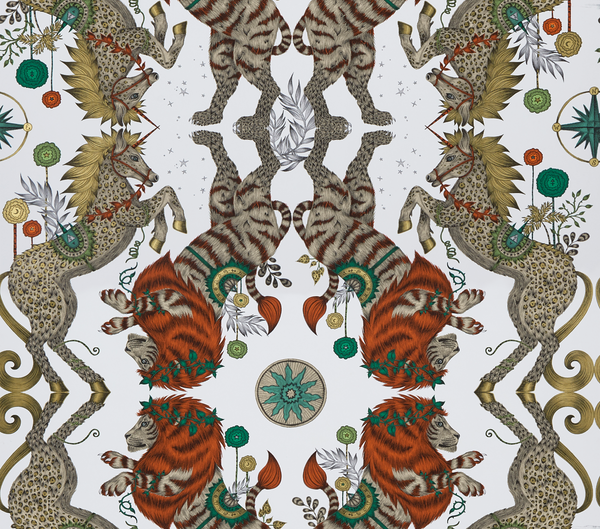 Caspian Wp - Gold  Yellow By Clarke And Clarke | Wilderie By Emma J Shipley For C&C |Animal/Insects Novelty Wallcovering Print
