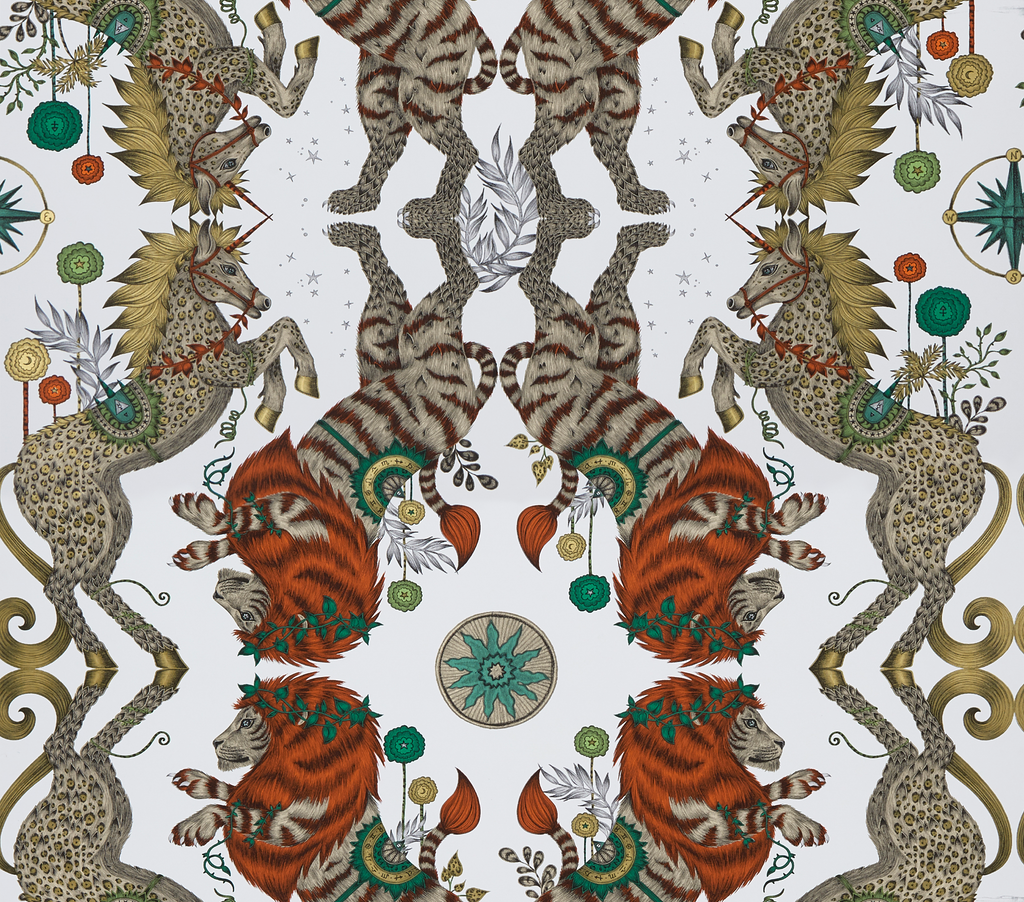 Caspian Wp - Gold  Yellow By Clarke And Clarke | Wilderie By Emma J Shipley For C&C |Animal/Insects Novelty Wallcovering Print