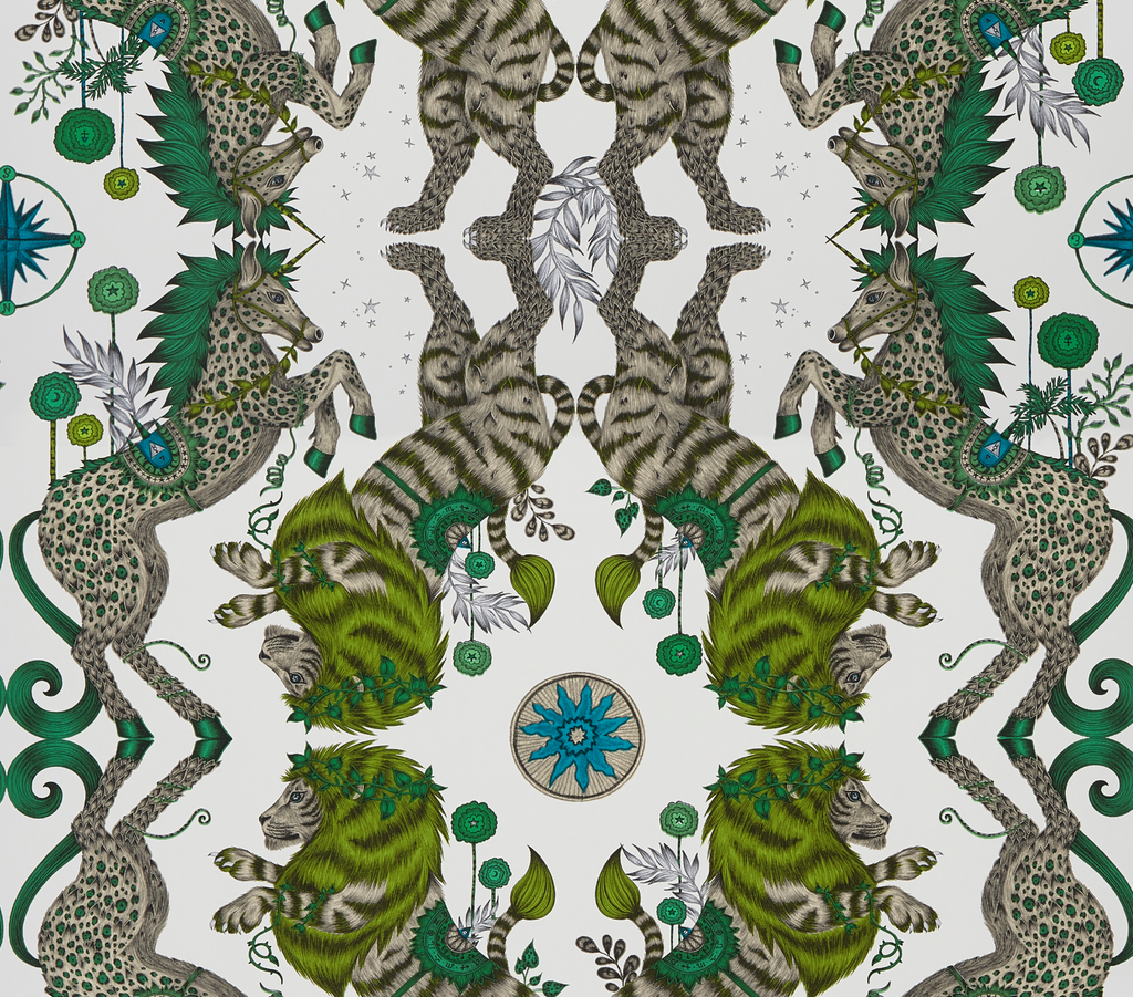 Caspian Wp - Lime  Green By Clarke And Clarke | Wilderie By Emma J Shipley For C&C |Animal/Insects Novelty Wallcovering Print
