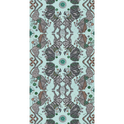 Caspian Wp - Aqua  Blue By Clarke And Clarke | Wilderie By Emma J Shipley For C&C |Animal/Insects Novelty Wallcovering Print