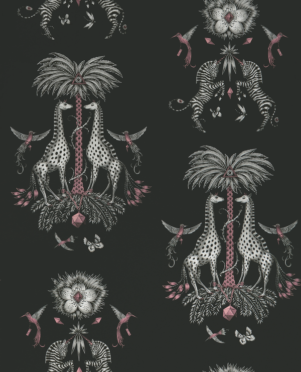 Creatura - Charcoal  Grey By Clarke And Clarke | Wilderie By Emma J Shipley For C&C |Animal/Insects Novelty Wallcovering Print