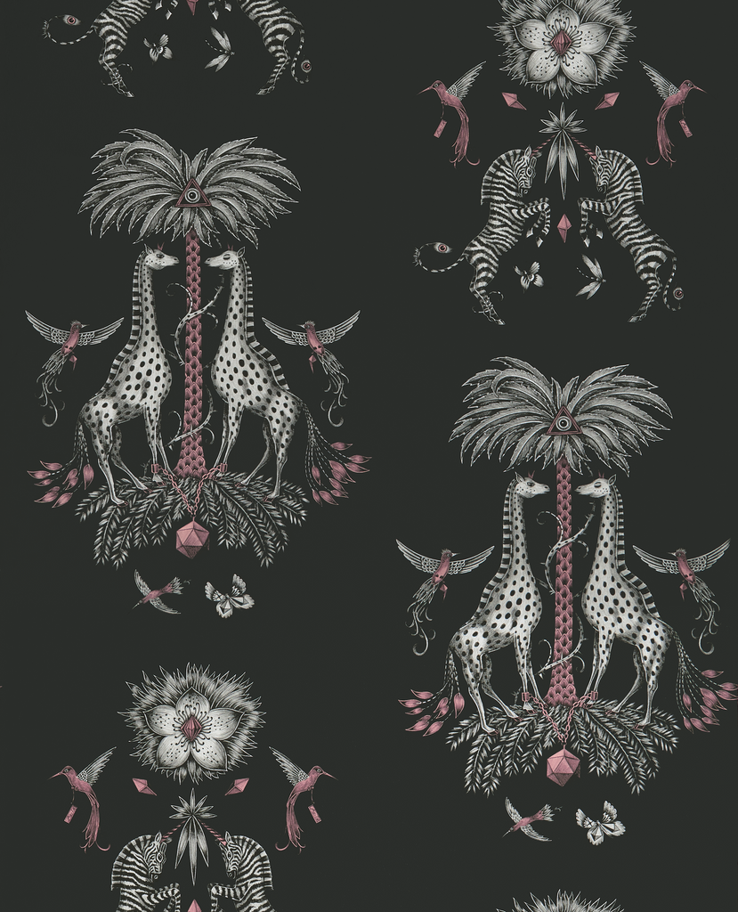 Creatura - Charcoal  Grey By Clarke And Clarke | Wilderie By Emma J Shipley For C&C |Animal/Insects Novelty Wallcovering Print